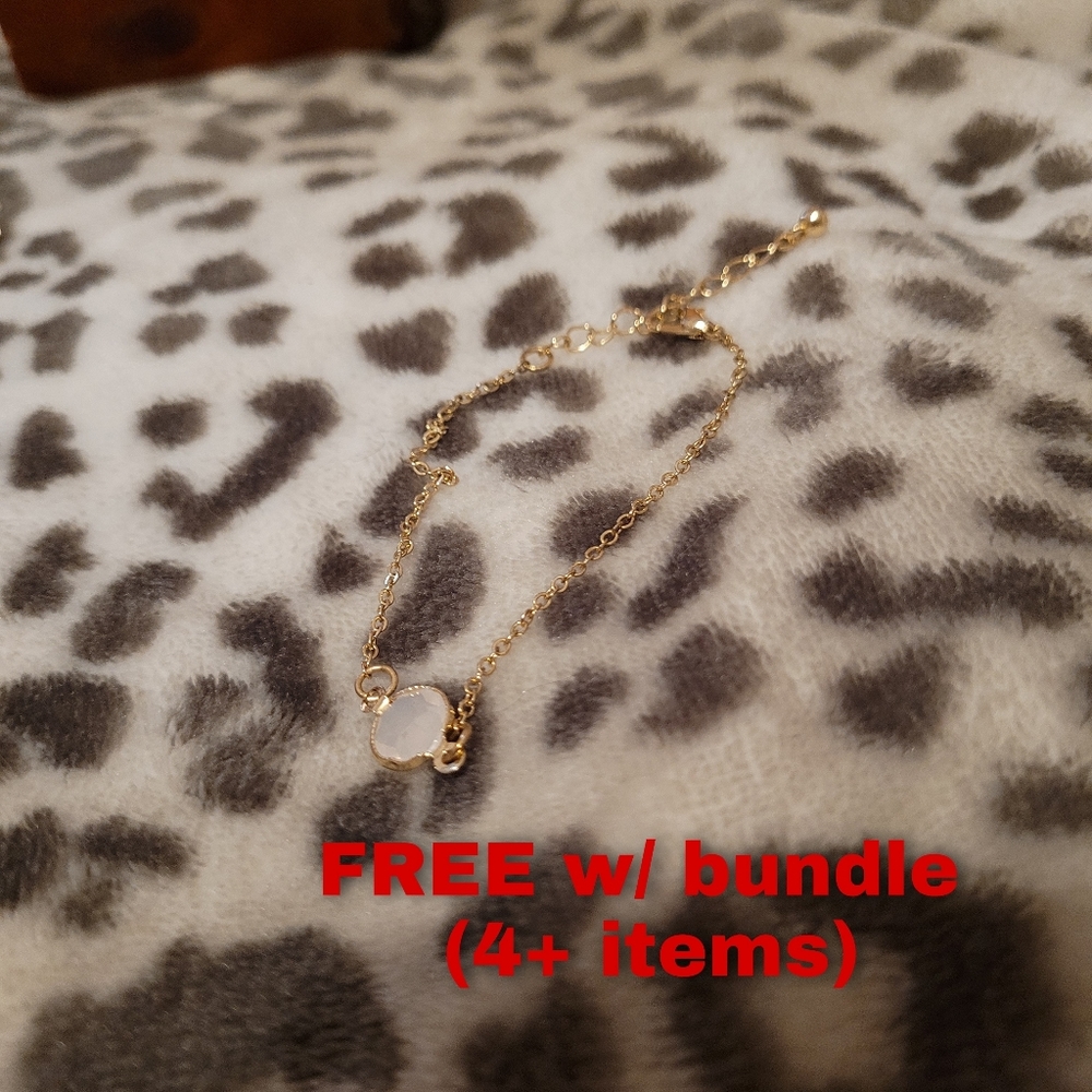 Gold Color Bracelet White Diamond Jewel Womens